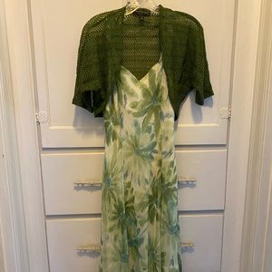 Green summer dress with shrug